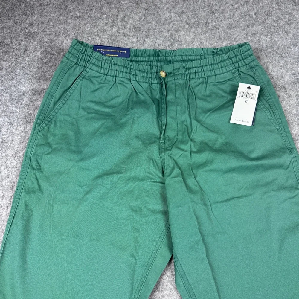 Polo Ralph Lauren Chino Pants Mens Md Green Classic Elastic Waist  MSRP $115 NEW